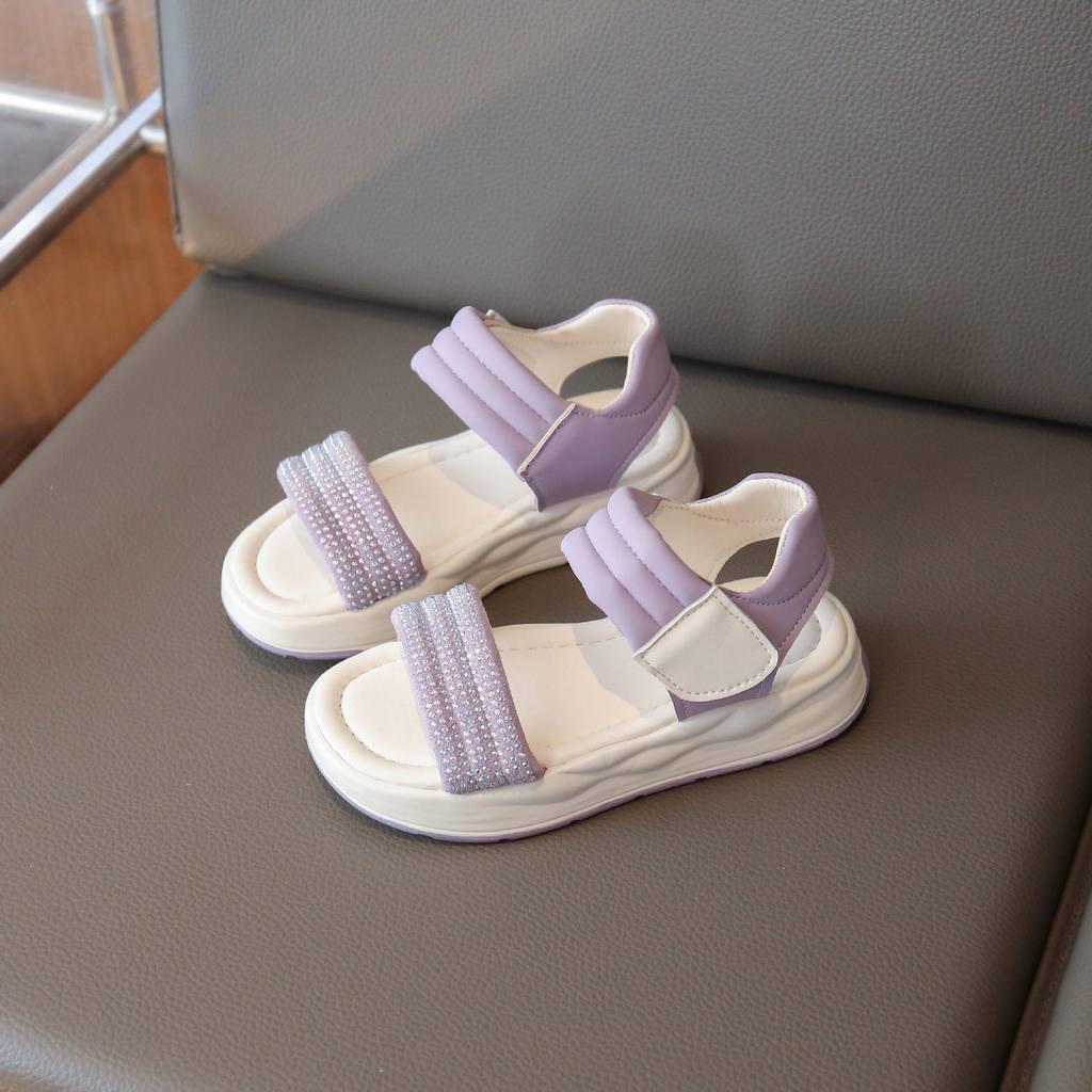 2025 summer new middle and older children soft sole fashion girls sandals sports beach shoes Internet celebrity princess children's shoes
