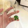 Lucky Four-Leaf Clover Keychain Pendant Mobile Phone Chain Green Glass Flowers Keyring Backpack Charms Car Bag Decor Gifts