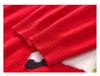 Lekasha Women's Red Cashmere Pullover with 3D Horse Decoration