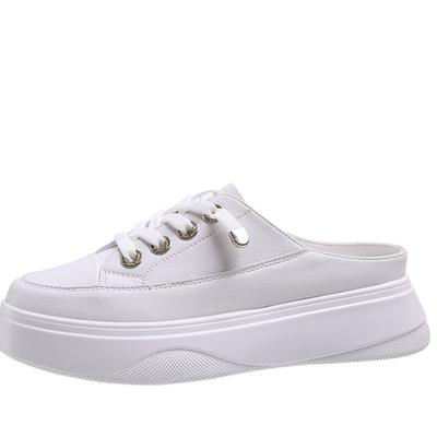 Fashion Baotou Half Slippers Women's Outer Wear Fashion 2024 New Summer Women's Shoes Mesh Breathable White Shoes Korean Shoes Women