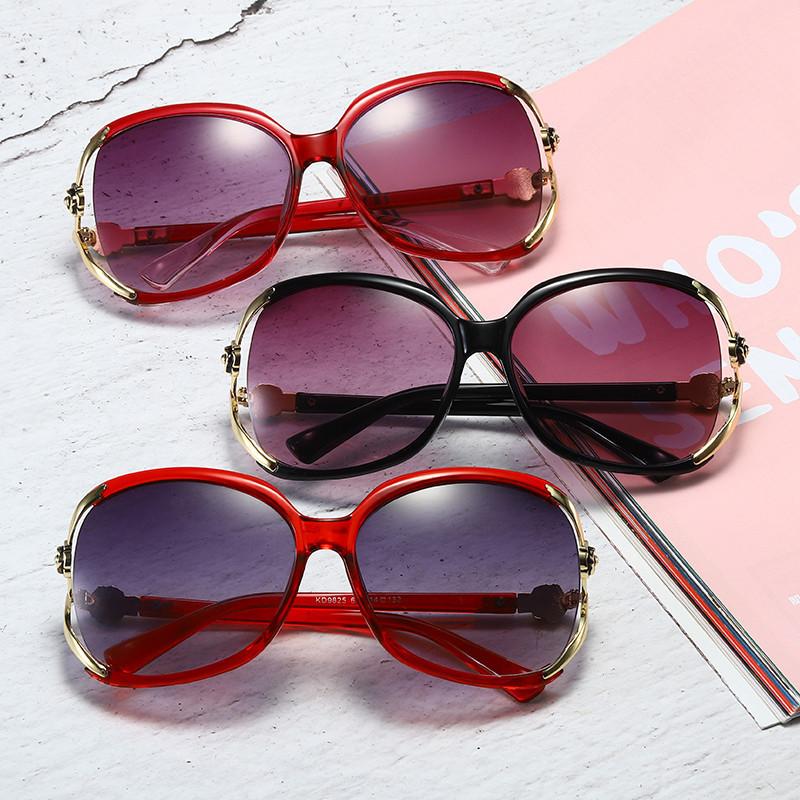 Óculos de Sol Polarizados Femininos Rosto Redondo Proteção UV Óculos Personalizados Armação Grande Fina