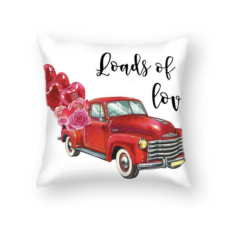 Nordic Red Sofa Pillow Love Pillow Case Ins Style Flower Couple Wedding Hug Valentine's Day Decoration Pillow Case