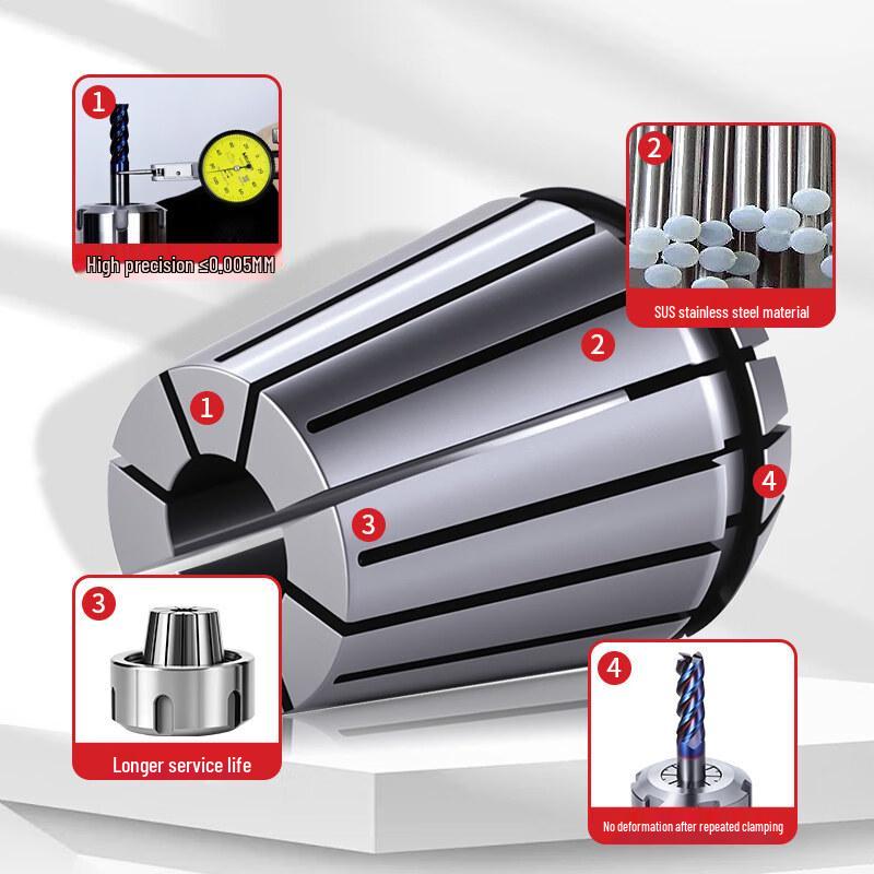 Aozuo High-Precision Stainless Steel CNC Collet Chuck
