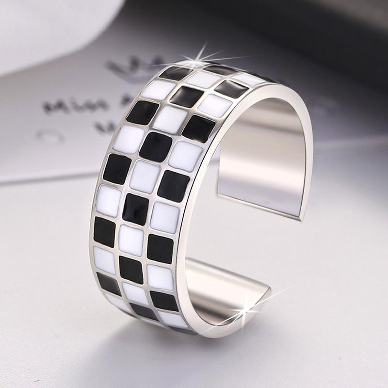 Schachbrettring - Modisch, Einzigartig, Luxuriös, Kleinformatig, Kleines Design - Kariert - Hochwertig - Cooler Stil - Neues Modell - Zeigefingerring