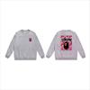 Unisex lässiger übergroßer Rundhals-Pullover mit Schriftzug-Print leichter Baumwoll-Hoodie