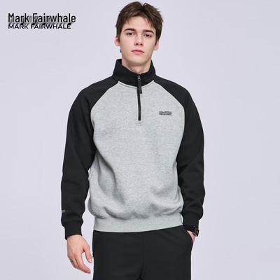 Men's Heavyweight Half-Zip Stand-Collar Sweatshirt
