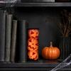 Halloween Ghost Pumpkin Bookends 3D Printed Stacked Jack?O?Lantern Bookend Statue, Face Book Holder DIY Unpainted Plain Embryo Model Decor,