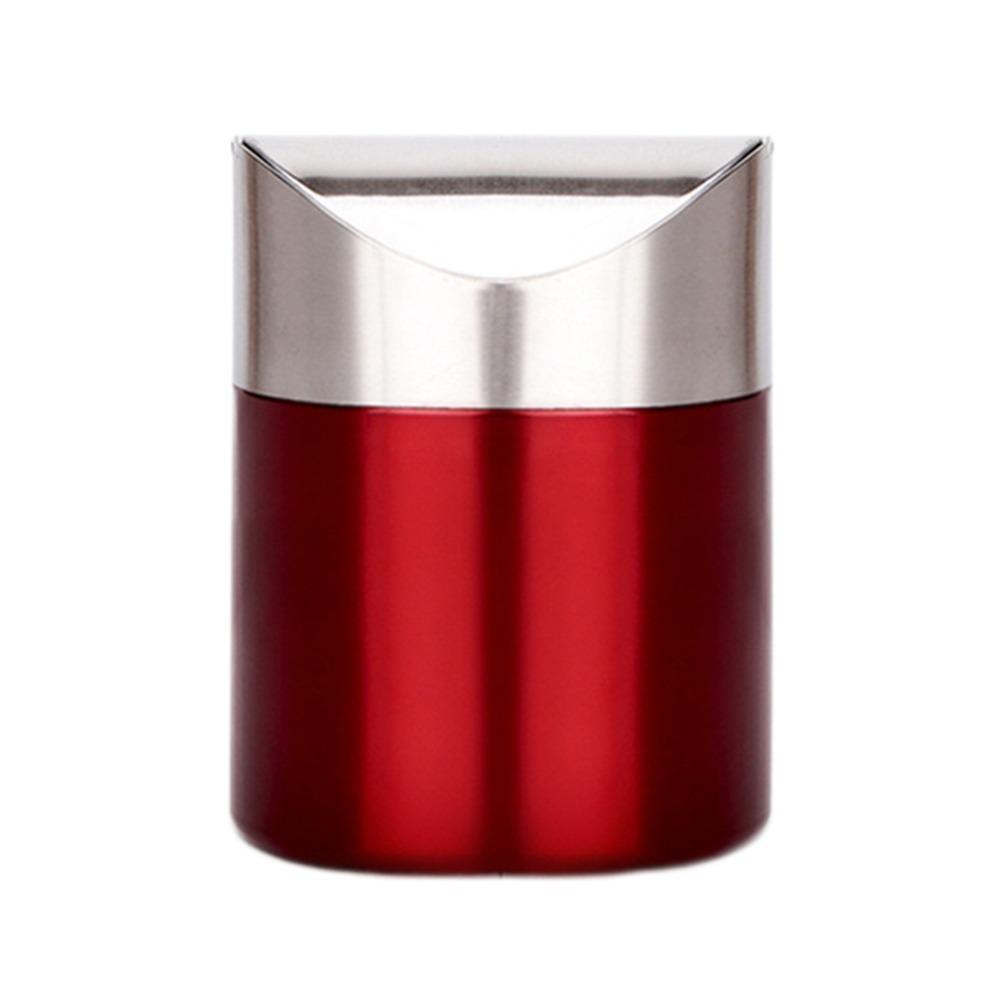 Rust-proof Desktop Trash Can Dust-proof Desktop Dumpster Mini Flip Trash Can  Bathroom