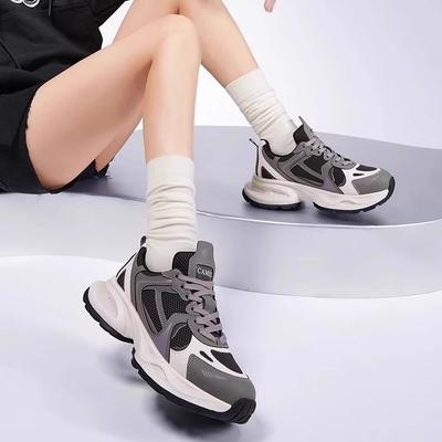 [Weißer Hirsch Gleicher Stil] Qi Yan Dad Schuhe Damen 2025 Frühling und Sommer Neue Plateau Casual Lauf-Sneaker Wanderschuhe