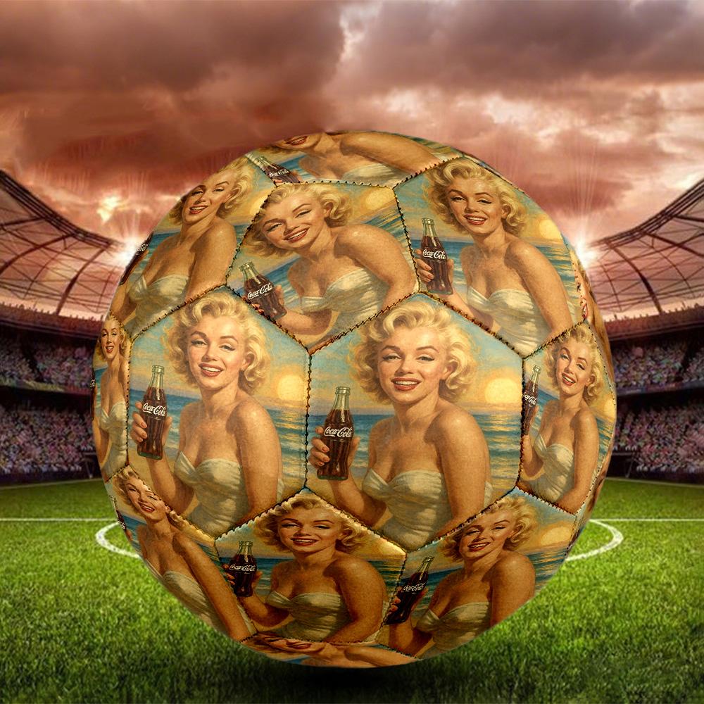 Marilyn Monroe Print Size 5 Soccer Ball, Standard Match Football for Sports Game and Team Practice, Ideal Gift for Soccer Fans