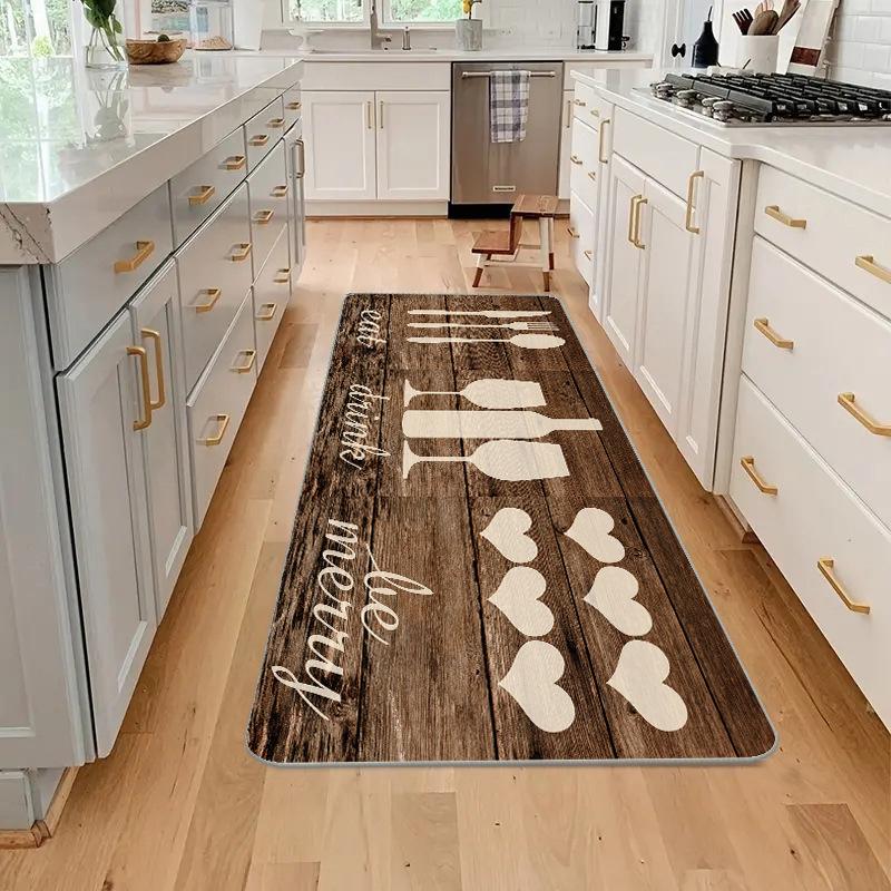 1/2 STÜCK Modernes Einfaches Küchenmatten-Set Langer Streifen Saugfähig Ölabsorbierend Fußmatte Haushalt Badezimmer Türmatte