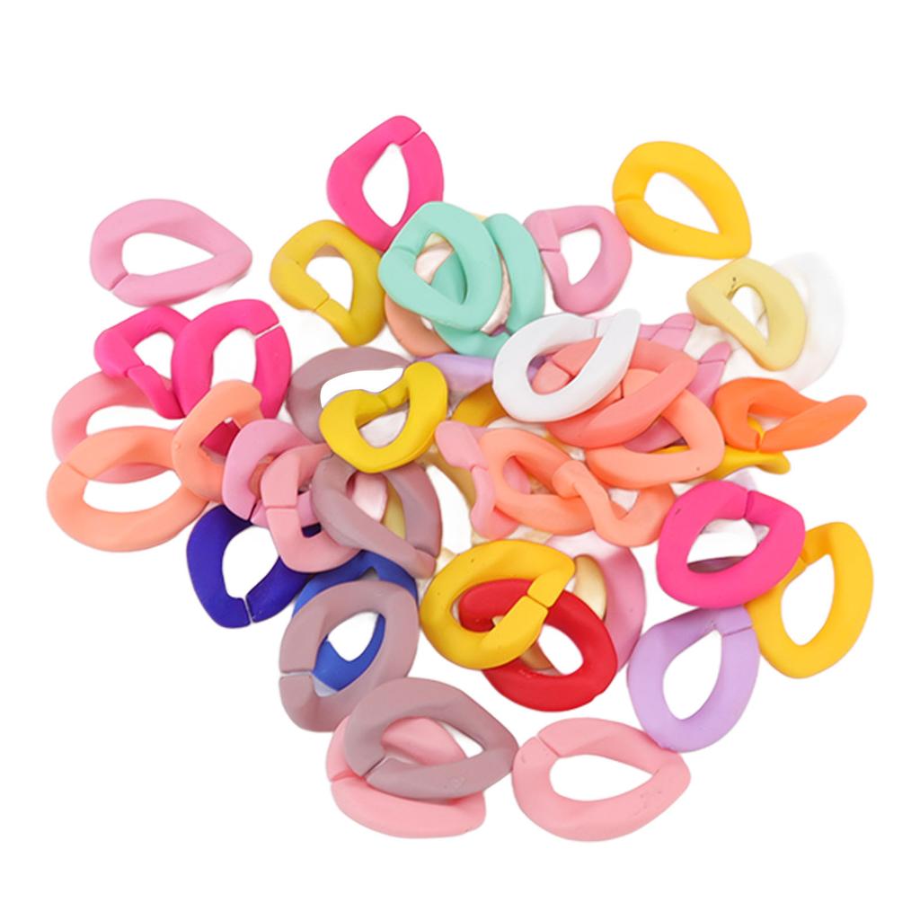 50 Pcs Chain Link Colorful Detachable Acrylic Open Chain Link DIY Jewelry Making Chain Buckle Decora