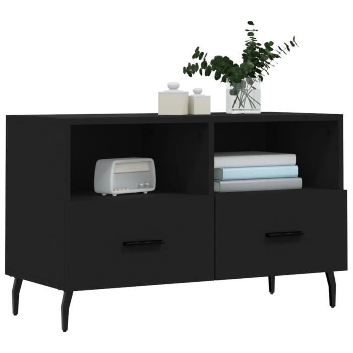VidaXL TV Stand Black 80x36x50 Cm Engineered Wood 828989