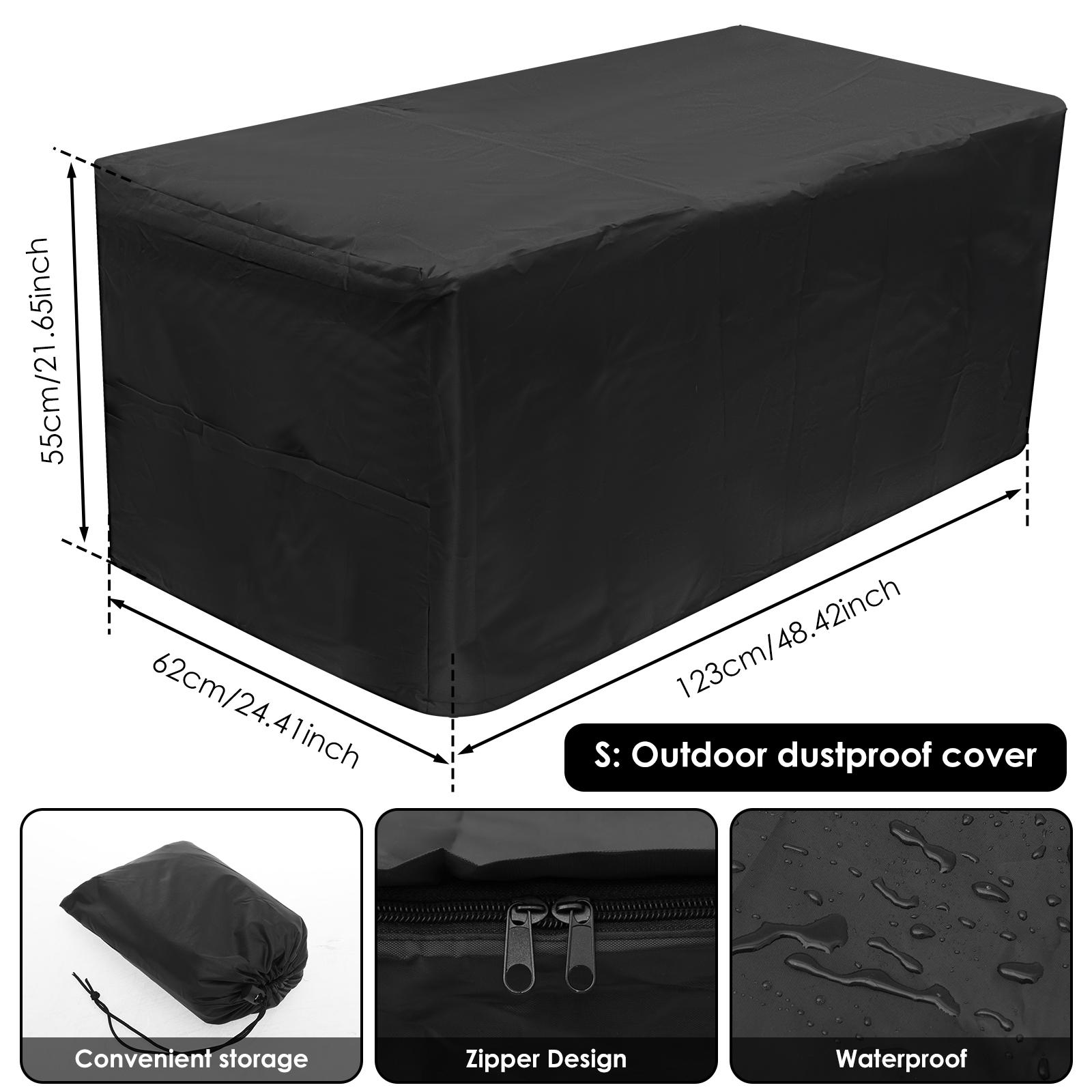 

Patio Deck Box Cover Oxford Cloth Waterproof Storage Bench Cover with Zipper Multipurpose Outdoor Furniture Dustproof Protector