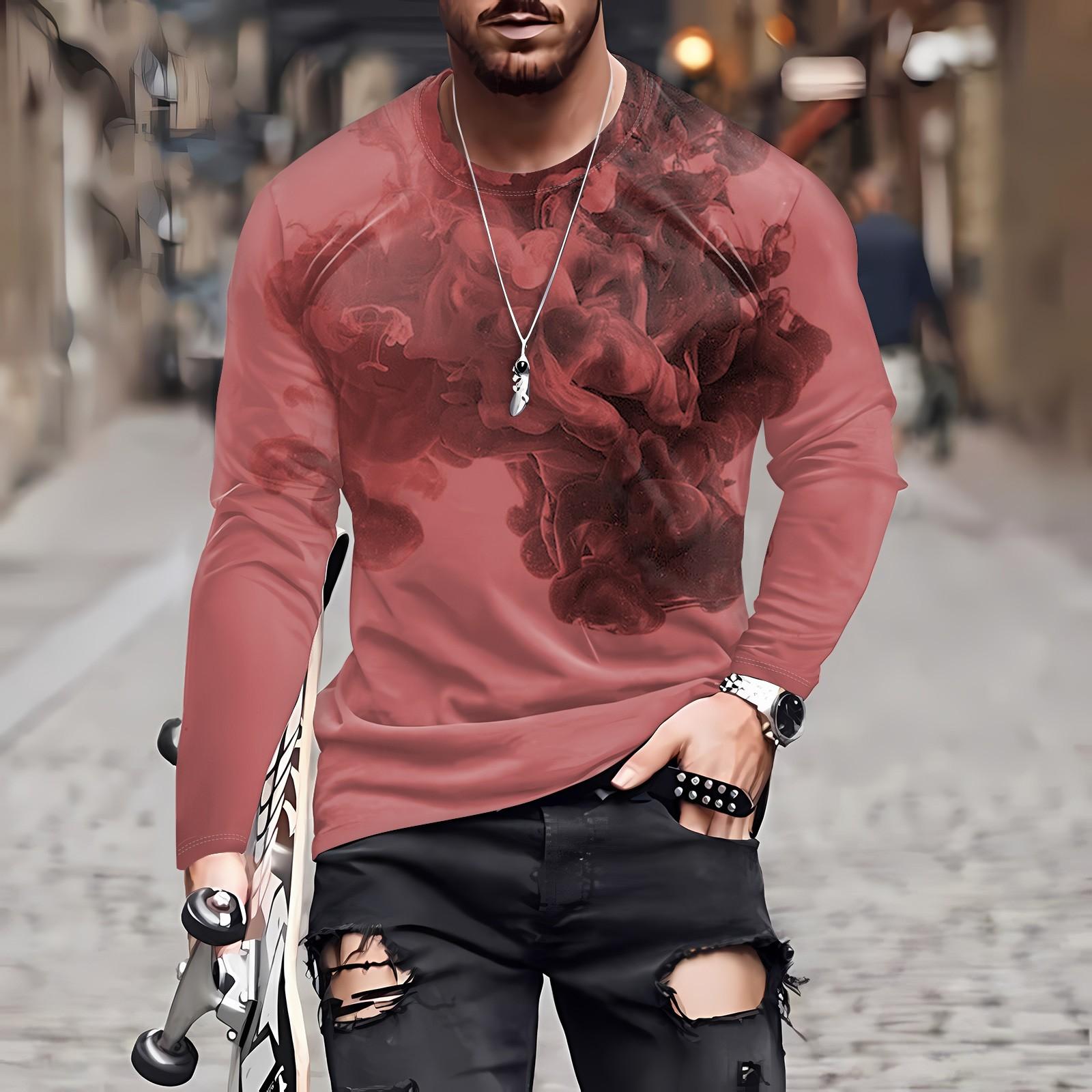 

Муж. Футболка Круглый вырез Одежда Одежда На открытом воздухе Длинный рукав С принтом Модельер Винтаж XXXXXL