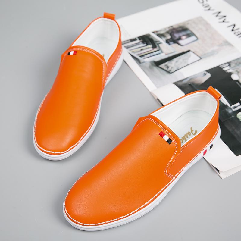 Personality Casual Mens Loafers Lightweight Leather Mens Slip on Flats Elegantes Minimalist Shoes Men Breathable Driving Shoes