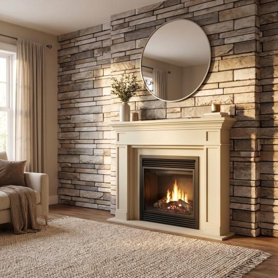 Wall Renovation Stickers Peel And Stick Backsplash, 3D Brick Panels, Self Adhesive Heat Resistant Stove Cover Tile, Faux Stone Wallpaper, On