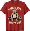 Un po' in forma un po' grasso - Divertente Orso da Palestra Sollevamento Pesi Allenamento Maglietta Y2k Umorismo Procione Sollevatore di Pesi Fitness Frase Maglietta Novità Top