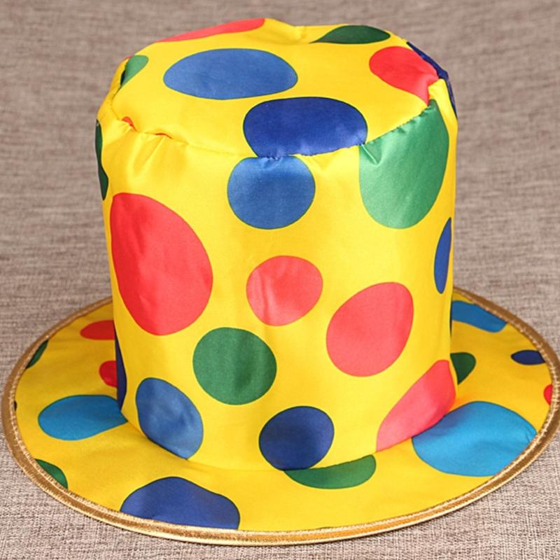 Cappello da Mago Cappello da Clown Arcobaleno Divertente Cappello a Cilindro da Clown per Natale Halloween Cosplay Festa Oggetti di Scena Costume da Clown Regali