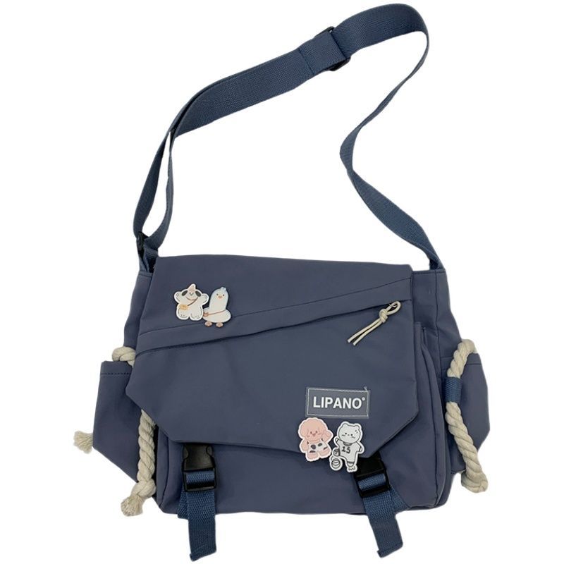 

Холщовая сумка через плечо по диагонали Молодежная мода Повседневная версия Женская сумка на плечо большой вместимости Однотонная Женские сумки-мессенджеры Кошелек