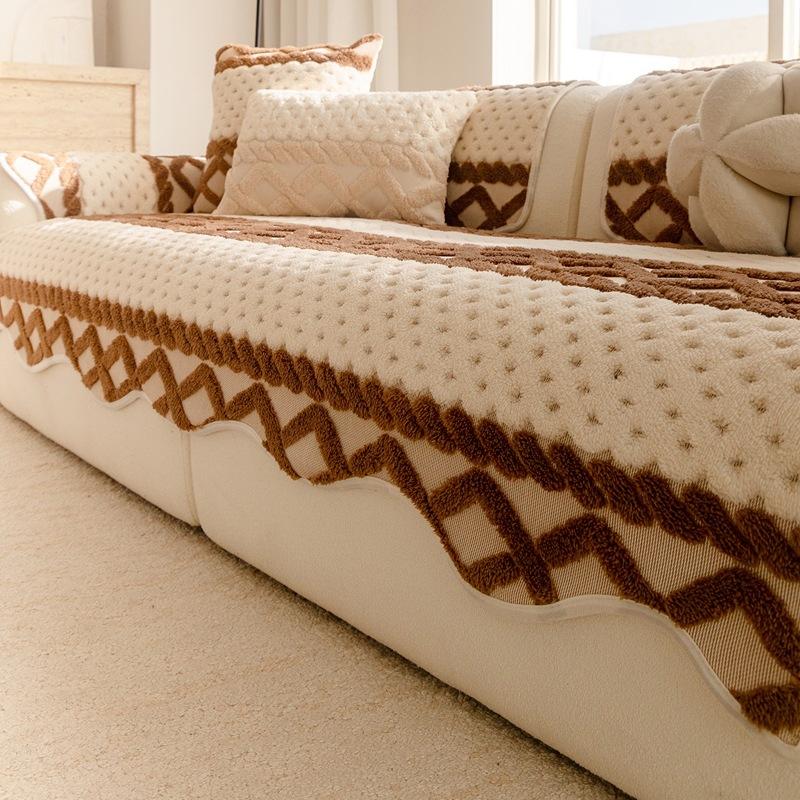 Irregular Advanced Style Sofa Cover Straight Row Living Room Sofa Cushion Cover Anti Slip And Durable Autumn And Winter Styles Pad