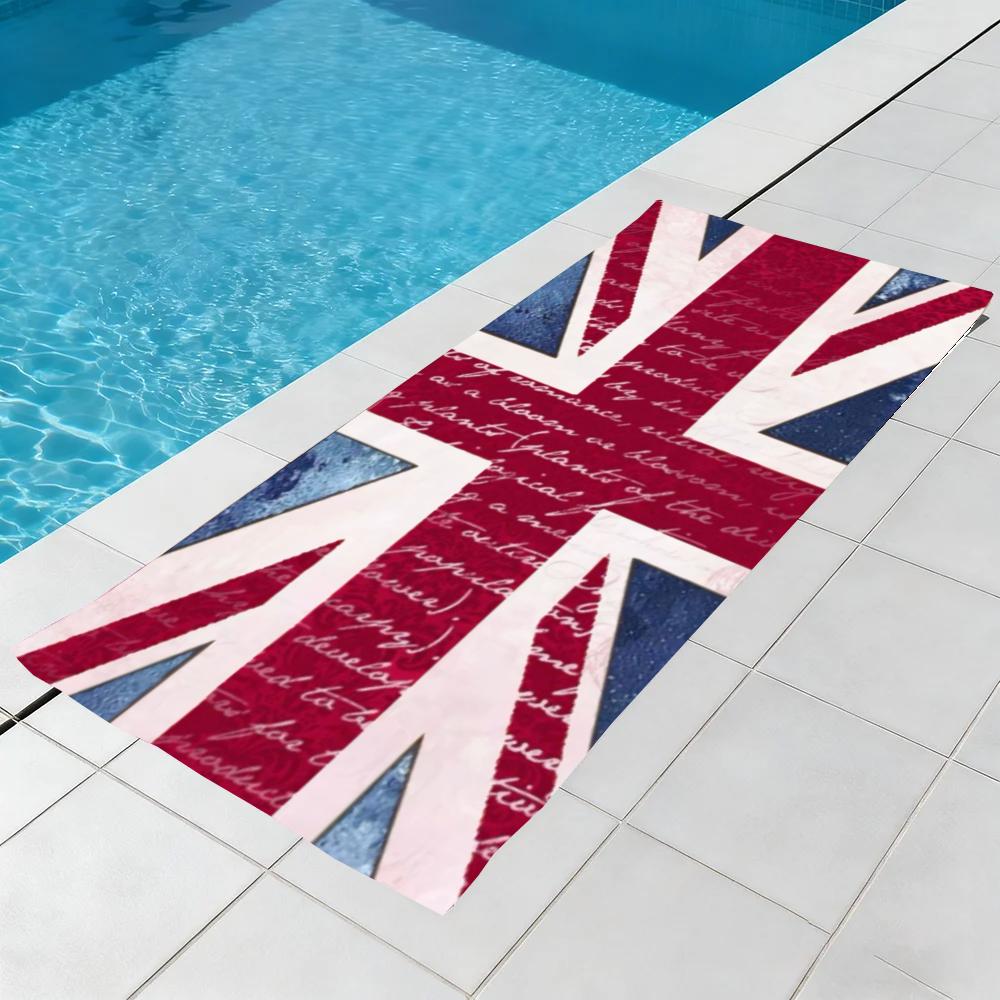 Vintage Uk Flag Towel Microfiber Beach Towel, Quick-Dry, Sand-Free, Ultra-Fine Fiber, Super Soft.