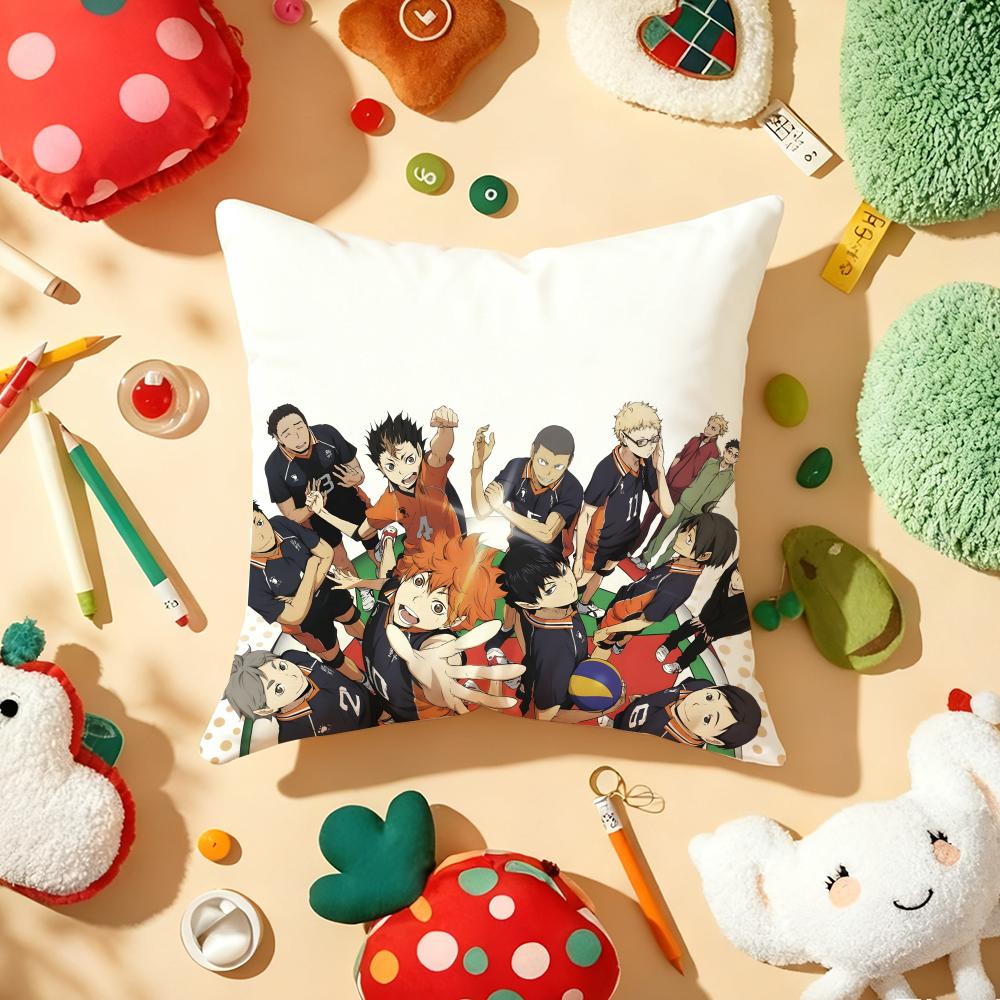 Anime Haijiu Print Cushion Cover Plush Fabric Soft DoubleSided Printed Sofa Warm Winter Home Gift Pillow Cover