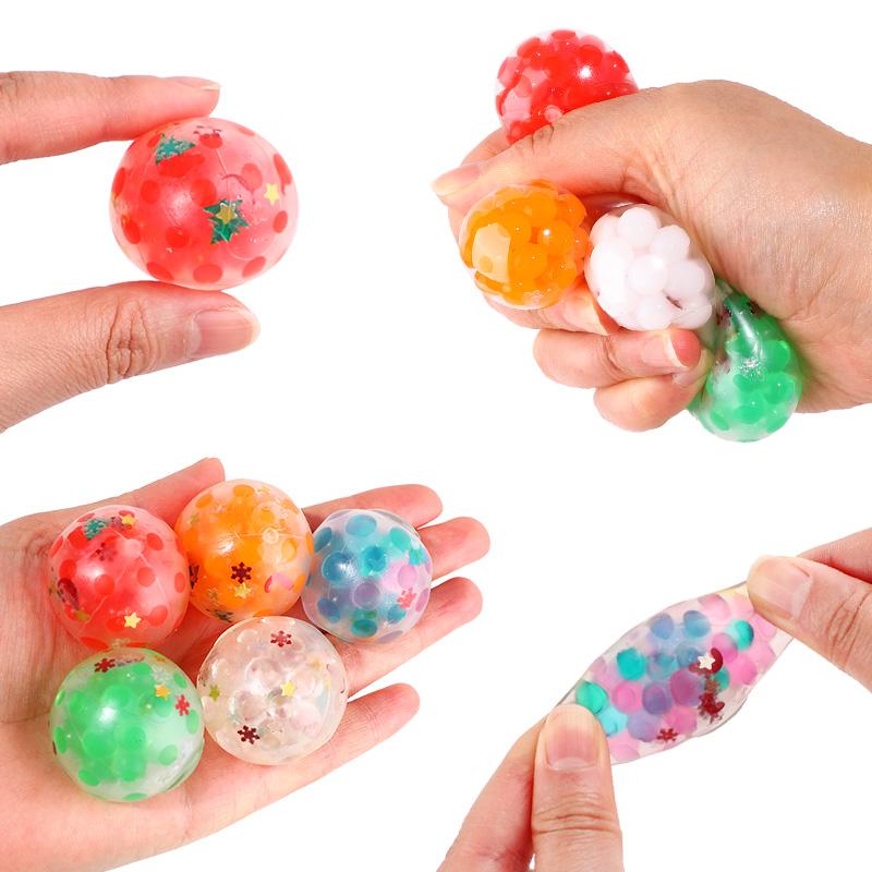 24Pcs 3.5cm Christmas Soft Squishy Ball Stocking Stuffers Kids Gift Adult Sensory Toy Birthday Party Goodie Bag Pinata Filler