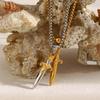 MamacitaSlay 316L Stainless Steel Mixed Color Sword Necklace 18K Gold Plated Waterproof Jewelry Hip Hop Style Unique Necklace