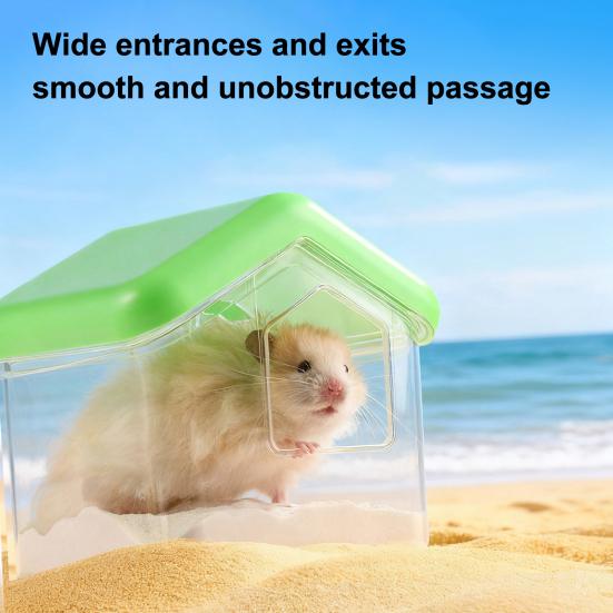 Hamster Badhaus Form Klar Sichtbar Rennmaus Zwerghamster Sandbad Behälter Box Kleintiere Badezimmer Toilette Hamsterkäfig Zubehör