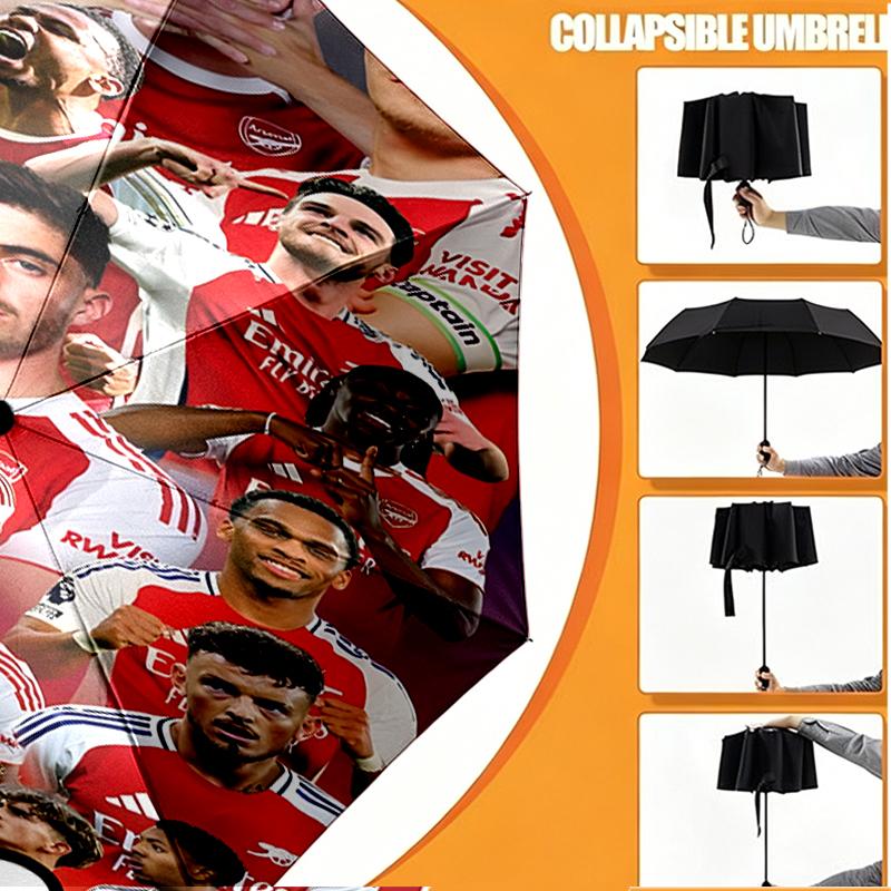 Custom Name Personalized football team Print Umbrella, Auto Open Close, 8‑Rib Sturdy Frame, Commute Camping Hiking Use, Birthday Gift
