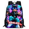 15-Inch Roblox Cartoon Backpack, Large Capacity Back Support Backpack with Front Pocket, Suitable for Unisex Children Aged 5-8