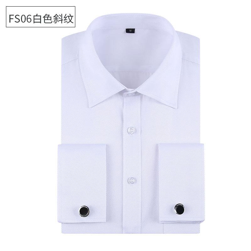 Men's Long-sleeved Shirt, French Shirt, Men's Large Size White Shirt, Men's Formal Wear, Free Cufflinks, Large Size Men's
