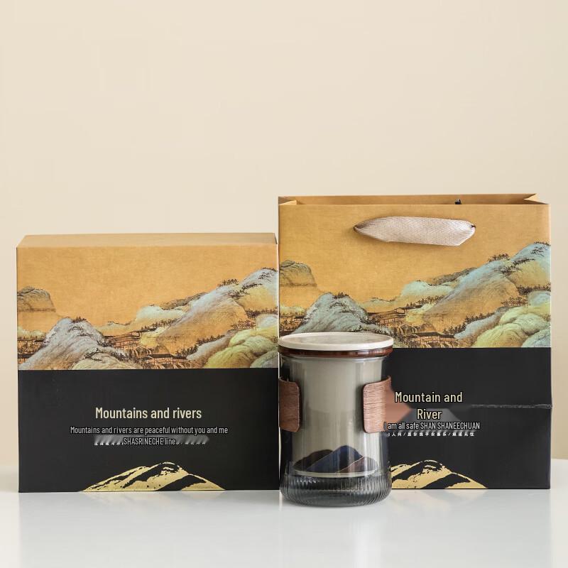 Elegant Chinese Ceramic Tea Set - Thousand Li Landscape Gift Box