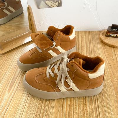 G1395 Velvet High-top German Training Shoes Women's Shoes Board Shoes Winter Warm Cotton Shoes 2025 New Versatile Retro Platform