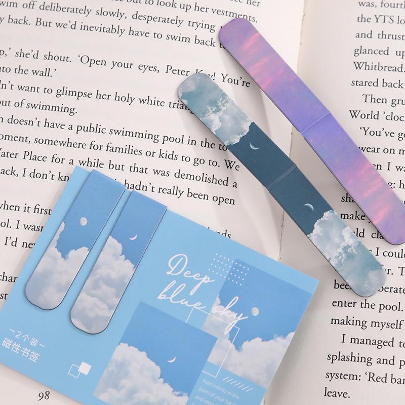 Misty Fantasy Series Magnetic Bookmarks: Artistic Cloud Scenery - Set of 6 Styles