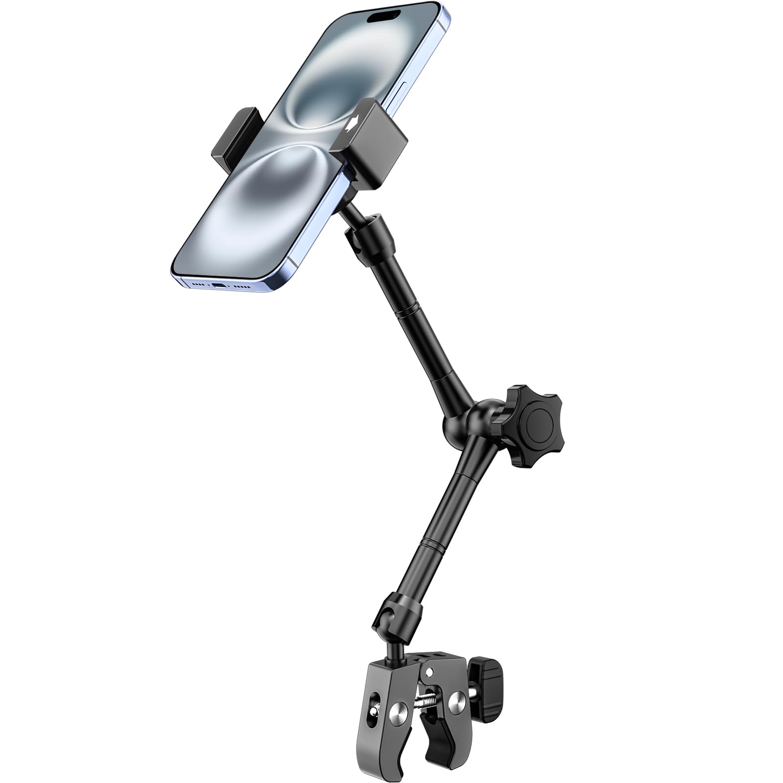 

Держатель для смартфона Dosvsi для упражнений, микрофон, гольф и ручка для чашки, крепление на руль/стойку, с прочным и простым длинным плечом, включает японскую инструкцию