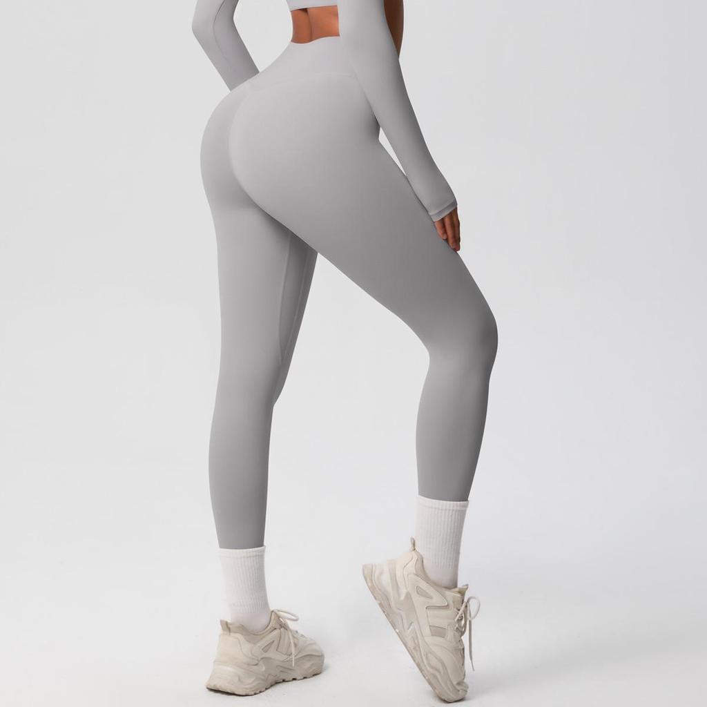 High-Waist Quick-Dry Double-Sided Brushed Yoga Pants for Running and Fitness Moisture-Wicking Athletic Tights