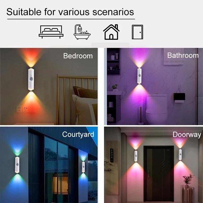 Smart Human Body Magnetic Staircase Motion Sensor Rechargeable Wall Lamp for Bedroom Bathroom Closet Garden Home Night Light
