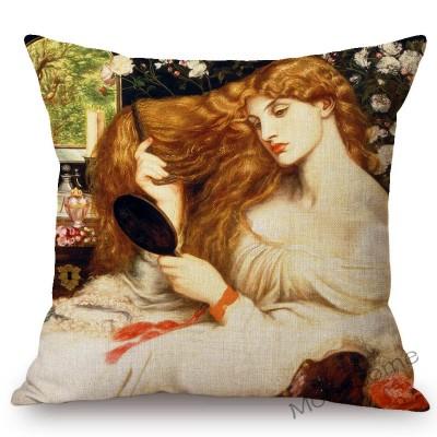 Uk British Artist Dante Gabriel Rossetti World Famous Oil Painting European Beauty Princess Sofa Pillow Case Linen Cushion Cover