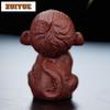 Purple Clay Four Happiness Zodiac Monkey Tea Pet Elegant Exquisite Miniatures Tea Figurine Play Toys Tea Statue Ornaments Gift