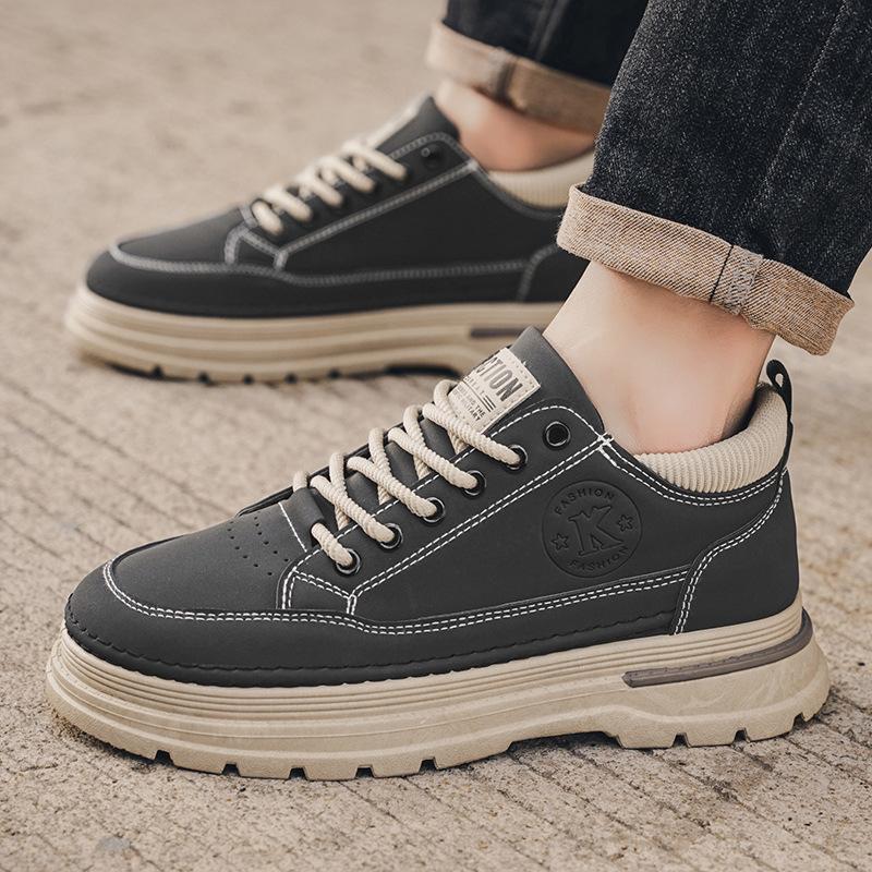 Martin Boots Men's Shoes Spring New Breathable Tooling Shoes Men's Trend Versatile Platform Sports Casual Board Shoes Men