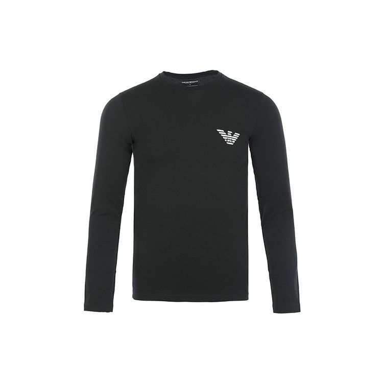 Emporio Armani Adelaarslogo Stretch Lange Mouwen T-shirt Heren tops Zwart 111023-1A7250-0020 L