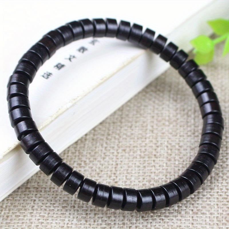 Black Sandalwood Hand String Pill Bead Single Circle Bracelet, Men's and Women's Couple Bracelet Accessories and Cultural Toys.