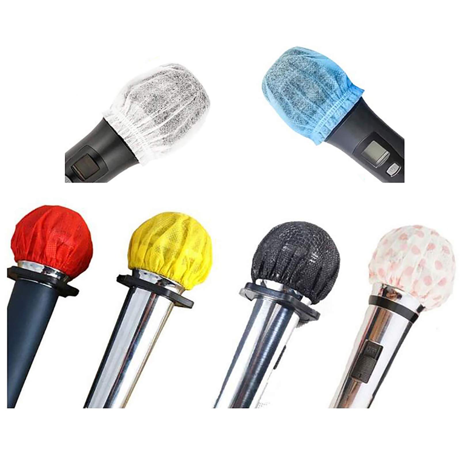

450-Piece Microphone Covers, Microphone Sponges, Noise-Reducing Ball-Shaped Non-Woven Fabric Cover Case Caps for Karaoke (6 Colors)