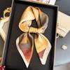 Colorful Printed Silk Like Square Scarf For Women Sun Protection