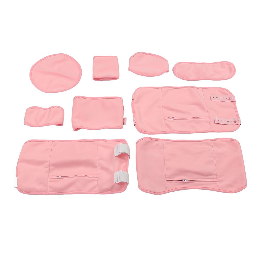 9PCS Castor Oil Pack Set Reusable Adjustable Castor Oil Compress Wrap Kit Soft Fabric Sleep Aid Tool for Insomnia