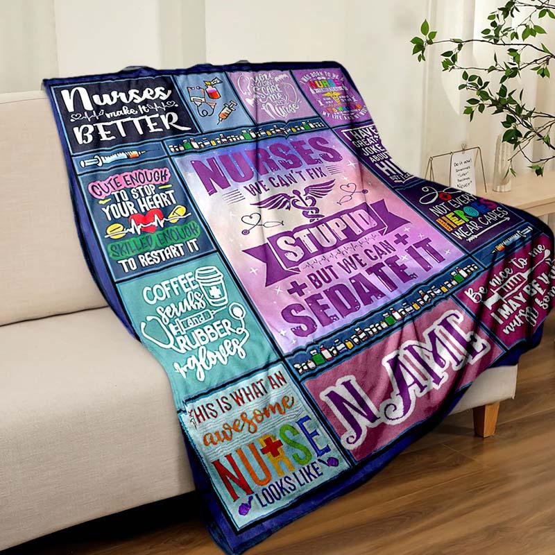 Nurse Customize Your Name Blanket Warm Comfortable And Soft Blankets Are Suitable For Home Chairs Office Sofas Sofas Office Camping And Gifts For