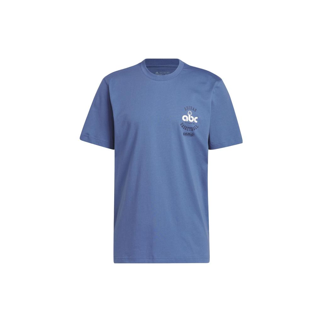 Adidas SC Camp Story Letter Print Basketball Sports Short Sleeve T-Shirt Men Tops Dark-Blue IM4633
