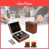Conjunto de Copos de Uísque Elegantes em Estilo Vintage com Pedras de Granito Premium em Caixa de Presente de Madeira